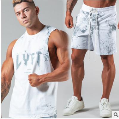 China Fashion Streetwear Breathable Gym Sports Casual Loose Vest Shorts Set Custom Made Mens Tracksuit Set for sale