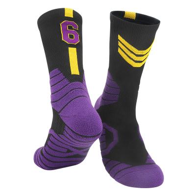 China Wholesale High Quality Breathable Breathable Basketball Socks Custom Fashion Branded Socks Bulk Men Basketball Team Elite Socks For Adults for sale