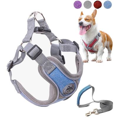 China Reflective Type Vest Collars Pet Chest Harness Pet Reflective Leash X Vest Collars for sale