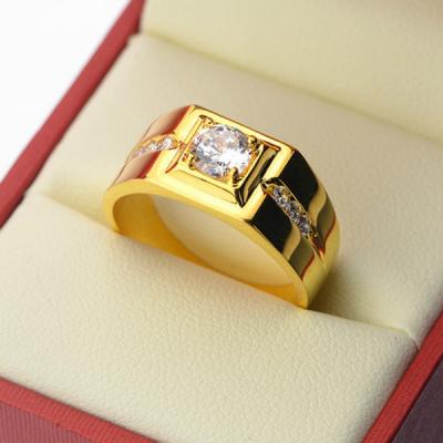 China European and American Fashion Gentleman Temperament Plated 24K Gold/Silver Gold Ring For Men Wedding Rings for sale