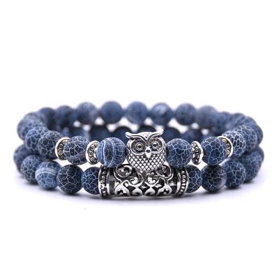 China New Owl Tiger Eye Agate Bead Stone TRENDY Crystal Bracelets Suit For Men and women bracelets for sale