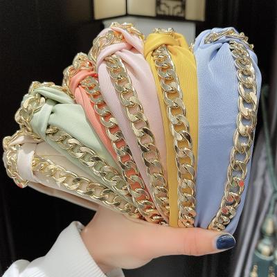 China Women Girl Lady Fashion Elastic Hair Bands Sheer Color Cloth Warp Knotted Hair Bands Set For Women for sale