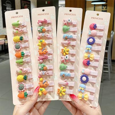 China Lady Wholesale 10pcs/sets Women's Girl's Hair Accessories Acrylic Material Cute Girl's Hairpin Hairpins for sale