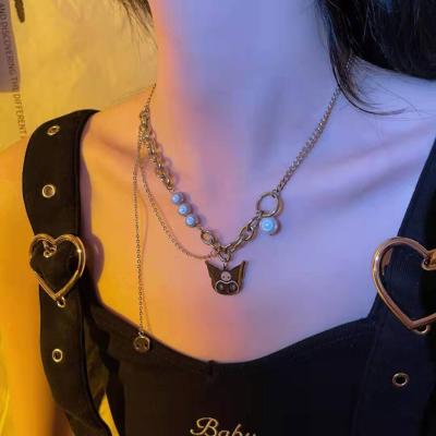 China Thoughtful Design Environmental Friendly Necklace Clavicle Chain Clavicle Chain Stainless Steel Pearl Bead Necklace Jewelry for sale