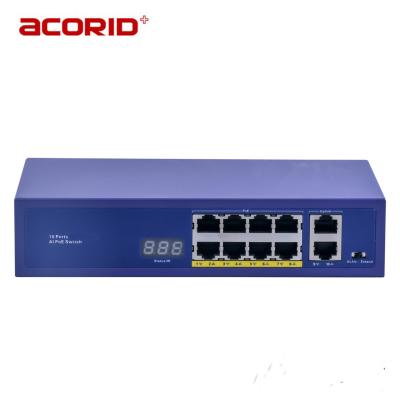 China High-Efficient 96W 10 Gigabit Full Metal Case Port PoE Switch POE For CCTV for sale