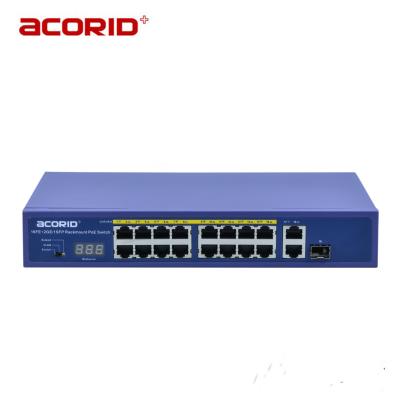 China POE Switch Amazon 250W 16 10/100Mbps PoE With Gigabit SFP Slot for sale