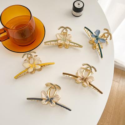 China Back of European and American head clip fashion hair claw butterfly hook clip hairpin clip hairpin oil drip alloy hair clip European and American for sale