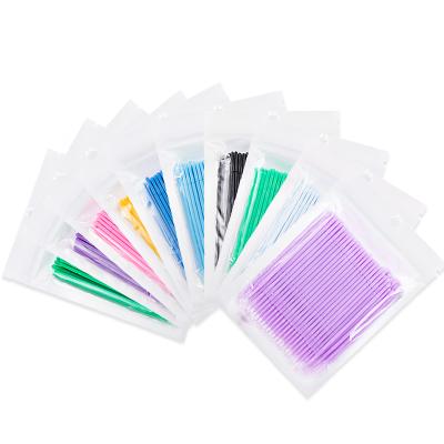 China 2021 New Arrival Disposable Beauty Personal Care Eyelash Daily Cleansing Microfiber Cotton Micro Eyelash Swab 100pcs Each Pack for sale