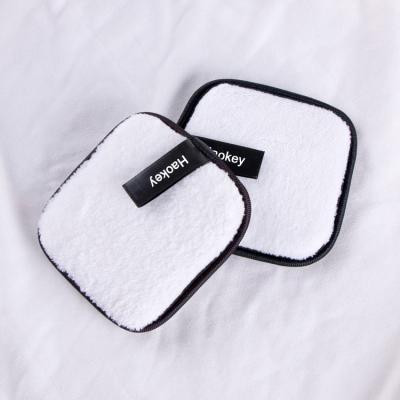 China Disposable Custom Reusable Logo Facial Fabric Remover Square Microfiber Microfiber Makeup Remover Pads for sale