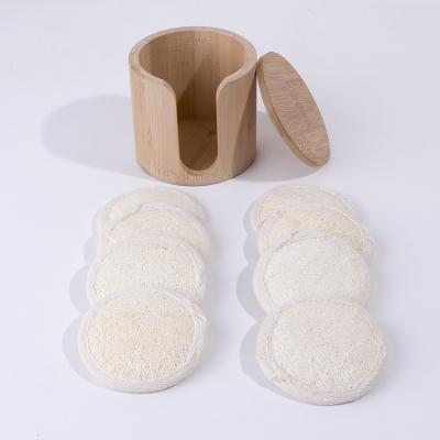 China All Natural Soft Makeup Sponge Loofah Cleansing Skin Loofah Makeup Remover Pads 8pcs/lot 8CM White Loofah Towel Cloth Pads for sale