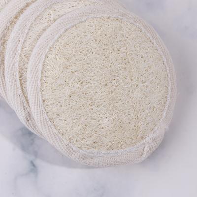 China All Natural Soft Loofah Cleansing Sponge Loofah Skin Cloth Towel Makeup Remover White Makeup Remover Pads for sale