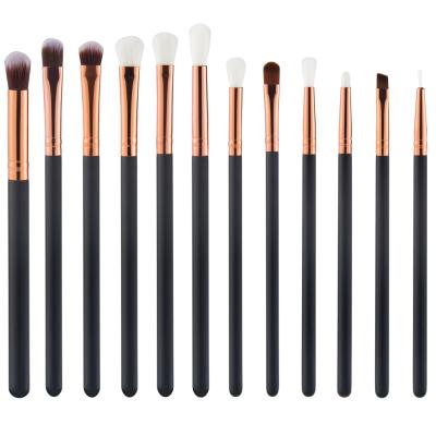 China Angular Blush 2019 Customs Pink Eyeshadow Brush Set OEM Brush Kit Hot Sales Cosmetics Makeup Brush 12Pcs Factory for sale