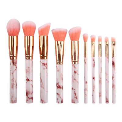 China 10pcs Luxury Professional Private Label Marble Makeup Brush Set Logo Eco Friendly Synthetic Hair High Quality Face Comfortable for sale