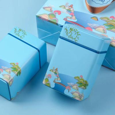 China Empty Square Gift Tin Metal Can Canister Food Tinplate Coffee Spice Tea Packaging Gift for sale