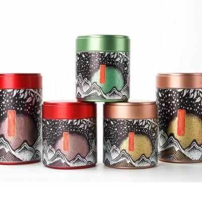 China High Quality Unique Airtight Food Round Customized Metal Coffee Tea Candy Tin Can Storage Jar Case for sale