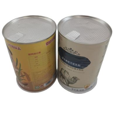 China Food Milk Powder Tin Can Metal Packaging Wholesale in China Custom Printing Round Milk Powder Containers Metal Canister for sale