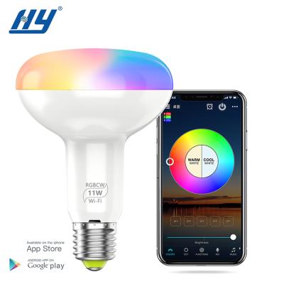 China Sysnchronize Indoor Music Audio T Shape E26 E27 B22 11W RGB LED Light Warm Yellow White Bulb Lamp for sale