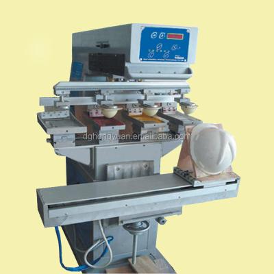 China Garment Shops Hard Hat Pad Printing Machine For Safety Helmet 4 Color for sale