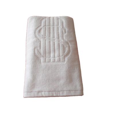 China Cheap Custom Made White Jacquard 100% Child Safe Cotton Hotel Brand Logo Face Towels For Hotels for sale