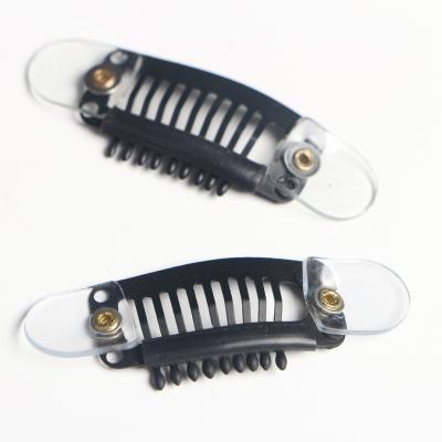 China Making Wig Caps Q-19 Teeth Clip Hair Extension Tools Hair Extension 9 Snap Clip With PU for sale