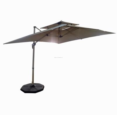 China QINDA Furniture Le Papillon Patio 360 Degree Outdoor Umbrella Double Layer Rotatio 2.7*2.7m Easy Open Square Roma Umbrella for sale