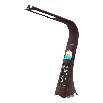 China Adjustable Time and Temperature LED Display Lighting Screen Design USB Rechargeable Desk Reading Study Room Desk Lamp for sale