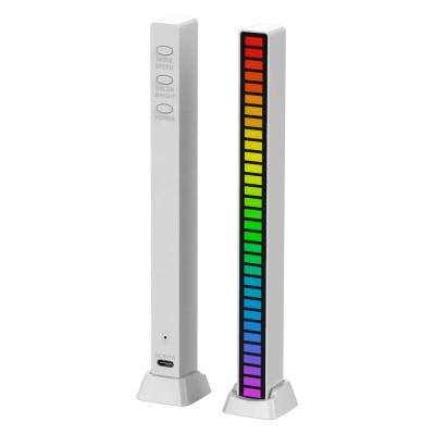 China Modern High Quality Cheap Price Voice Control LED Music Level Light Gathering Lamp Rhythm Rechargeable Lights RGB for sale