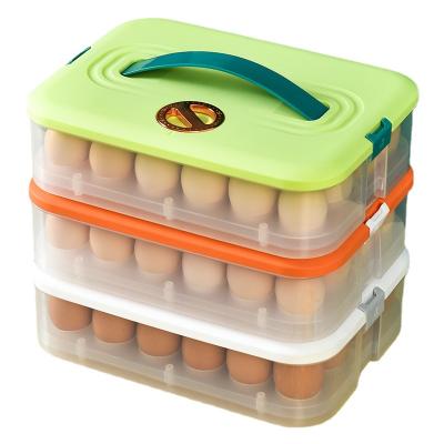 China Viable Multifunctional Stackable Portable Portable Plastic Transparent Household Refrigerator Egg Storage Box for sale