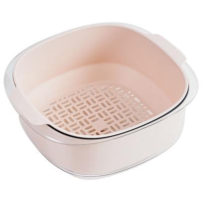 China Double Sink Fruit Bowl Sink Drain Basket Rice Laundering Utense Household Kitchen Fruit Vegetable and Wash Viable Basket for sale