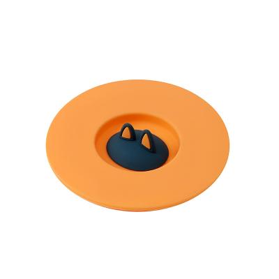 China No Lid Silicone Cat Ears Puddle Style Tea Water Cup Cup Kitten Ceramic Lid Creative Waterproof Dustproof Mug Cup for sale