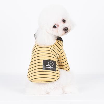 China Autumn Large Dog Clothes Lapel Viable Dog T-Shirt Dog Stripped Hoodie White for sale