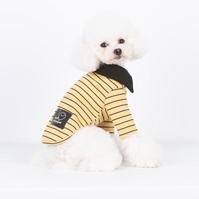 China Viable Wholesale Striped Based T Shirt Puppy Clothes Casual Dog T Shirts Bulk for sale