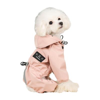 China Lightweight Fashion Viable Dog Raincoat Zipper Dog Raincoat Overalls Sport, Dog Rain Jackets With Hood for sale