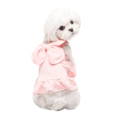 China High Quality Viable Casual Style Navy Skirt Pet Clothes Pink Lace Border Dog Clothes Dog Skirt for sale