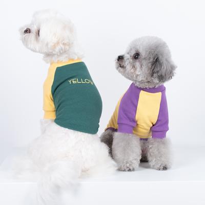 China Sustainable Autumn Classic Contrast Raglan Sleeves Dog Pet Shirt Clothes for sale