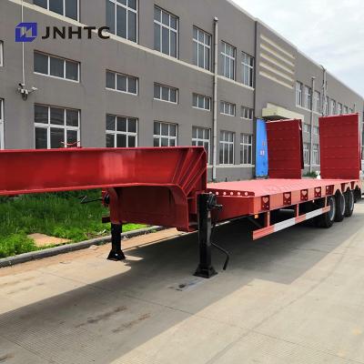 China Heavy Duty Transport 60 Ton 80 Ton Low Bed Excavator Transport Trailer 4 Axles 100 Ton Low Bed Heavy Duty Gooseneck Semi Trailer for sale