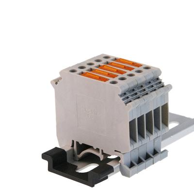 China Din Rail Terminal Blocks UK-5-MTK P/P Connector Knife Disconnect With Test Plug Screw A.W.G. wire conductor 24-12 for sale