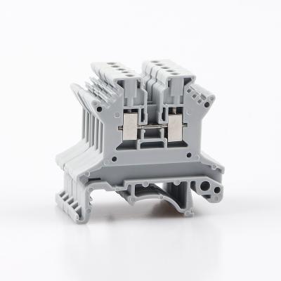 China A.W.G. Din Rail Terminal Block UK-1.5N Screw Terminal Block Wire Terminal Strip Block 16awg 24-12 Universal Wire Conductor for sale