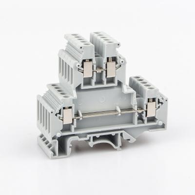 China UKKB-3 Din Rail Terminal Block Connector Double Layer Terminal Screw Wiring UKKB3 0 Wire Connector Screw Terminal Block for sale