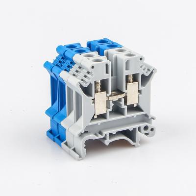 China A.W.G. DIN Rail Terminal Block UK-6N Class Connector Screw Terminal Strip Block UK6N Wire Conductor 24-8 Universal for sale