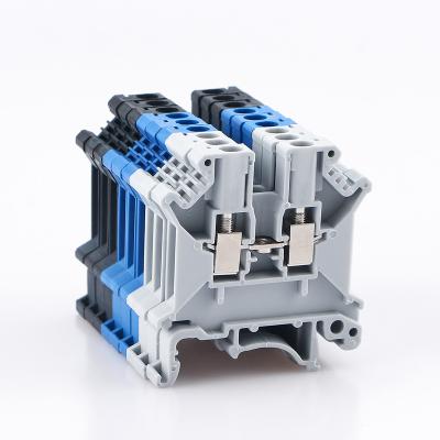 China A.W.G. Universal Din Rail Terminal Block Conductor UK-3N Screw Connection Lug Strip Connector UK3N 24-12 Electrical for sale