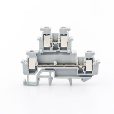 China A.W.G. din rail terminal block MBKKB-2.5 connector double layer screw lead wire conductor MBKKB2.5 24-12 contact electrical for sale