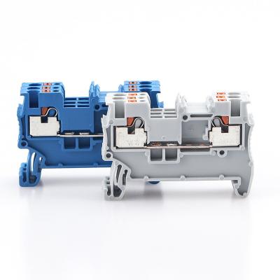 China PT-1.5 Din Rail Terminal Block Electrical Wire Spring Connection Push In Wiring 10pcs Conductor Terminal Connector Strips A.W.G. from PT1.5 26-16 for sale