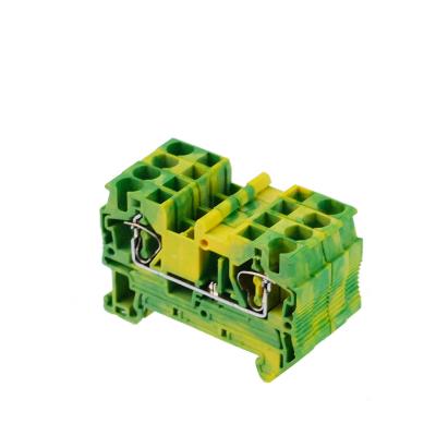 China PE Din Rail Terminal Blocks ST-2.5PE Connectors Return Spring Cage Connection Pull-Down Terminal Blocks A.W.G. by Screwless 24-12 for sale