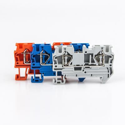 China Din Rail Terminal Block ST-4 Connectors Return A.W.G. Electrical Wiring Harness Screwless ST4 20-10 Terminal Block Pull Spring Connection for sale