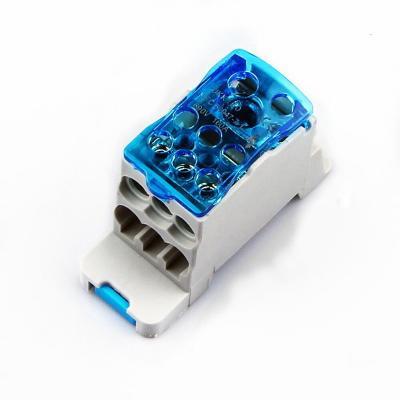 China Din Rail TB One In Six Outlet Power Distribution Block Universal Electrical Wire Connector Junction Box UKK160A UKK 160A for sale