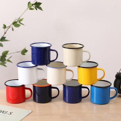 China Customized High Quality Disposable Sublimation Mug Camping Enamel Empty Mug for sale