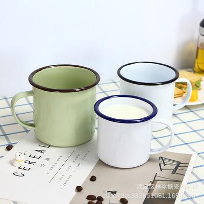 China Thickened Large Capacity Disposable Teapot Personalized Shaped Mugs Retro Sublimation Office Coffee Enamel Mug for sale