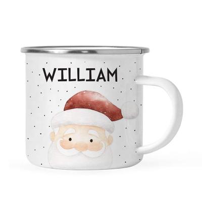 China 4oz 6oz 8oz 9oz 10oz Custom Viable Promotion Sublimation Enamel Empty Mug with Stainless Steel Rim for sale