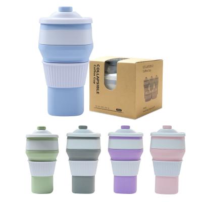 China 100% Sustainable Food Grade Silicone Leakproof Folding Coffee Cups for sale